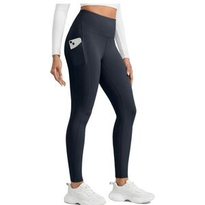 New Women XL CRZ YOGA Water-Resistant, thermal,navy blue,Athletic Legging,Pocket